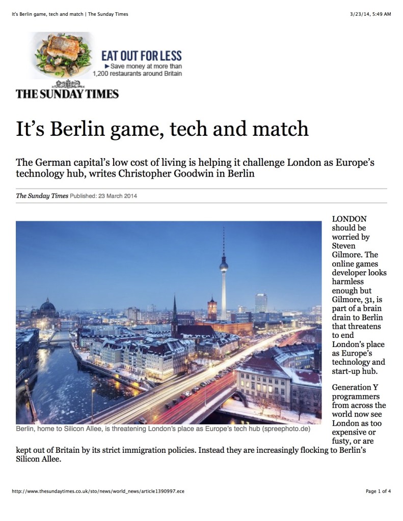 It’s Berlin game, tech and match | The Sunday Times
